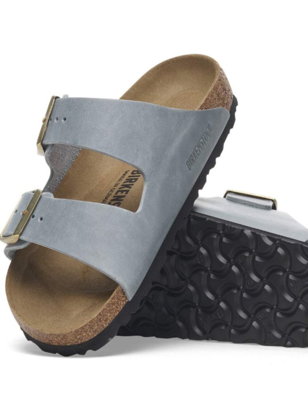 Birkenstock Arizona Basalt Gray Oiled Leather Regular Width Sandals